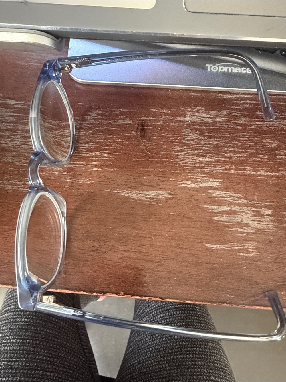 Warby Parker Percey N 780 Translucent Light Blue Round Frames with logo case - Picture 10 of 13